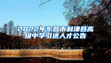 2022年东营市利津县高级中学引进人才公告