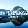 2017年深圳积分入户分值表，看看就知道你能积多少分