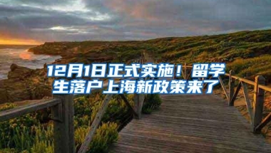 12月1日正式实施！留学生落户上海新政策来了