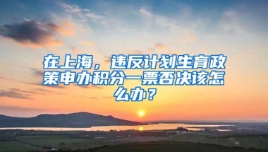 在上海，违反计划生育政策申办积分一票否决该怎么办？