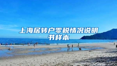 上海居转户零税情况说明书样本