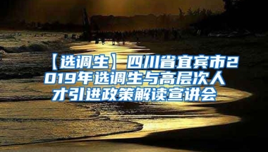 【选调生】四川省宜宾市2019年选调生与高层次人才引进政策解读宣讲会