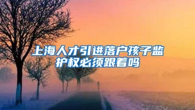 上海人才引进落户孩子监护权必须跟着吗